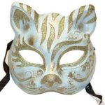 Venetian Cat Face Mask - Blue