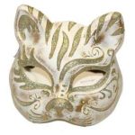 Venetian Cat Face Mask - Silver