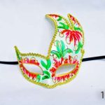 Venetian Eye Mask - Red, Green and Silver