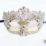 Venetian Eye Mask - Silver And White