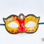 Venetian Eye Mask - Yellow Red Silver