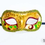 Venetian Eye Mask - Gold and Green