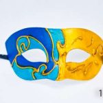 Venetian Eye Mask - Yellpw, Blue And Sky Blue