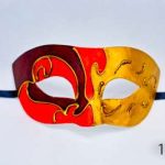 Venetian Eye Mask - Red,Yellow And Burgandi