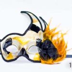 Venetian Eye Mask - White, Red and Gold