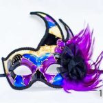 Venetian Eye Mask - Blue, Black and Purple