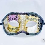Venetian Eye Mask - Black, Gold And Purple
