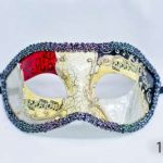 Venetian Eye Mask - Red,White and Gold
