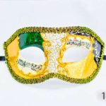 Venetian Eye Mask - Yellow,White And Green