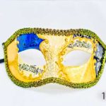 Venetian Eye Mask - Yellow,Blue and White