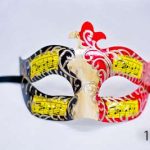 Venetian Eye Mask - Black, White and Red