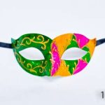 Venetian Eye Mask - Green Purple And Yellow