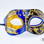 Venetian Eye Mask - Black Blue Gold