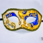 Venetian Eye Mask - Blue Gold And White