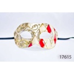 Venetian Eye Mask - Gold White Red