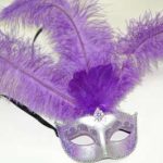 Venetian Mask w/ Feathers - Purple