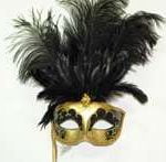 Venetian Mask w/ Stick - Gold