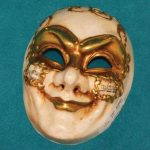 Venetian Mask - Gold Pink