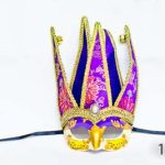Venetian Royal Court Jester Mask - Purple ,Blue and Gold
