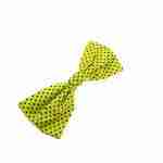 Very Large Polka Dot Neon Yellow Bow on Barrette