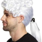 White Colonial Wig w/ Ponytail