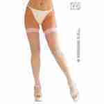 White Lace Top Fishnet Thigh Highs