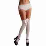 White Thigh Highs /w/ Pink Satin Bow