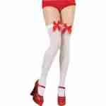White Thigh Highs with Red Bow