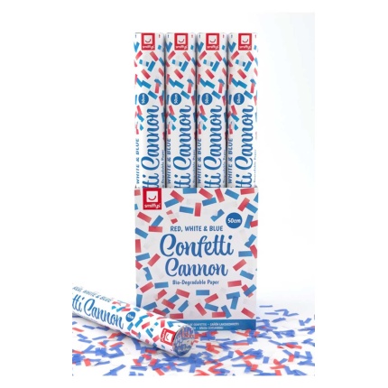 50cm-Confetti-Cannon,-Red,-White-&-Blue