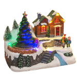 LED Light Up Musical Village Scene with Train 7"