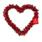 Valentine's Tinsel Heart Wreath 30cm