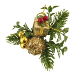 CHRISTMAS PICK WITH PARCEL GLITTER APPLE AND BERRY GOLD