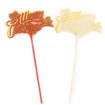MERRY CHRISTMAS PICK WITH HOLLY ASSORTED X 12pcs-Each color