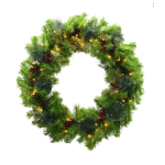 60cm CHRISTMAS WREATH WITH 50 LED LIGHTS