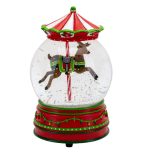Carousel Reindeer Snowglobe with Music