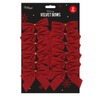 Red Velvet Christmas Bows - 12 Pack