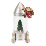 Hand Painted Santa on Side of Rocket Waterball