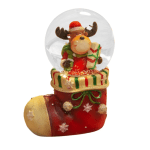 Hand Painted Resin Reindeer in Boot Waterball