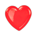 Red Plastic Heart Plate