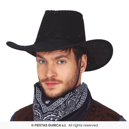 Faux leather cowboy hat