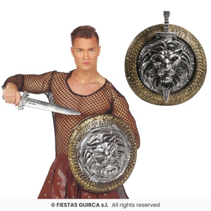 Lion Shield 44 cm with Sword 48 cm