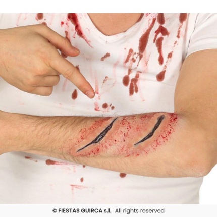 Mouth scar with adhesive tape 15 cm, latex