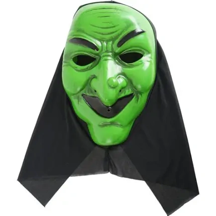 WITCH MASK WITH HOODIE GREEN