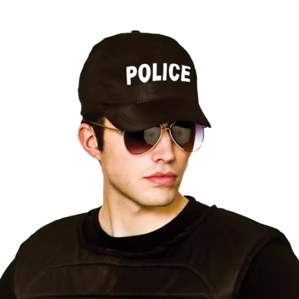 Police Cap - Black