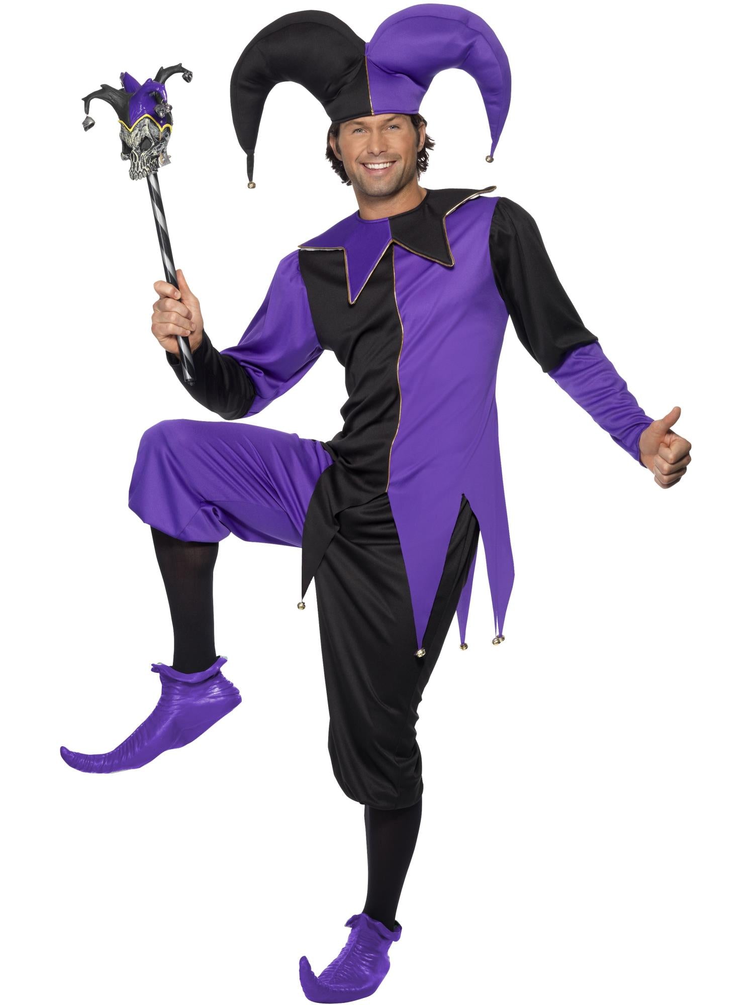Medieval Jester Costume, Purple Medieval Jester Costume, Purple